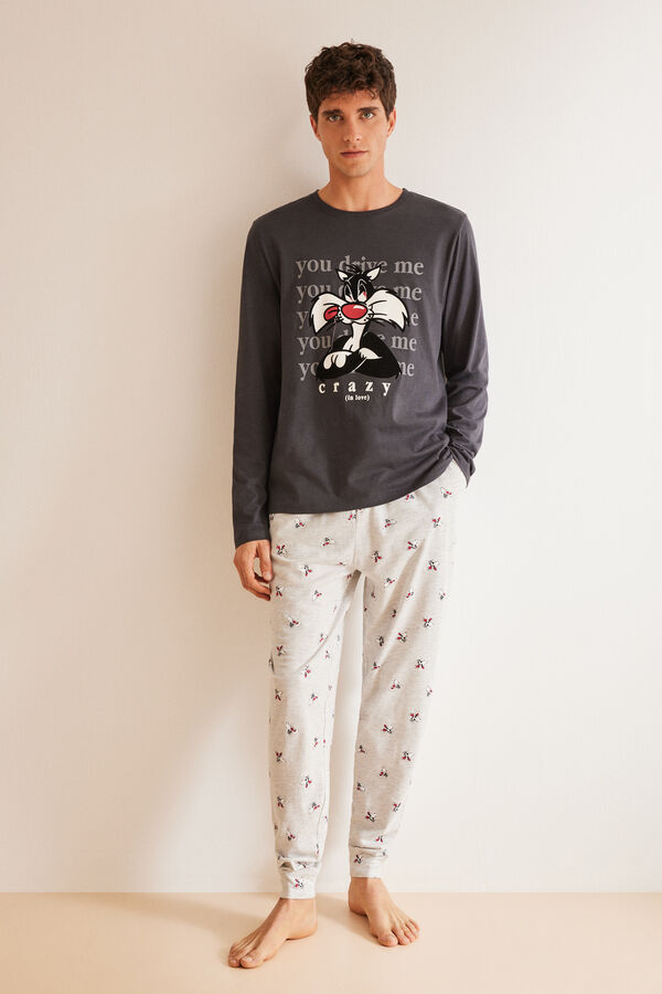 Women'secret Pijama homem 100% algod&atilde;o Silvestre cinzento