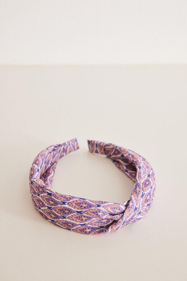 Women'secret Diadema pelo boho lila estampado