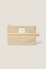 Textura Bolsa de praia com estampa marinha cru