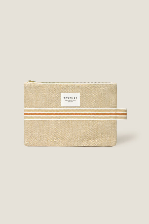 Textura Bolsa de praia com estampa marinha cru