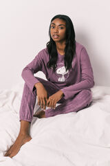 Women'secret Pijama largo morado algod&oacute;n Snoopy morado/lila