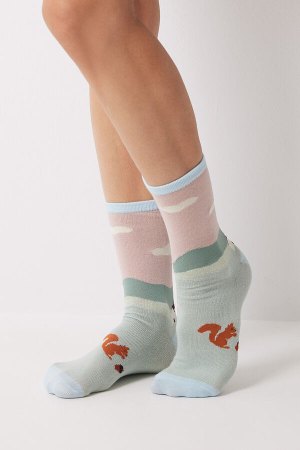 Women'secret Pack 3 calcetines altos paisaje estampado