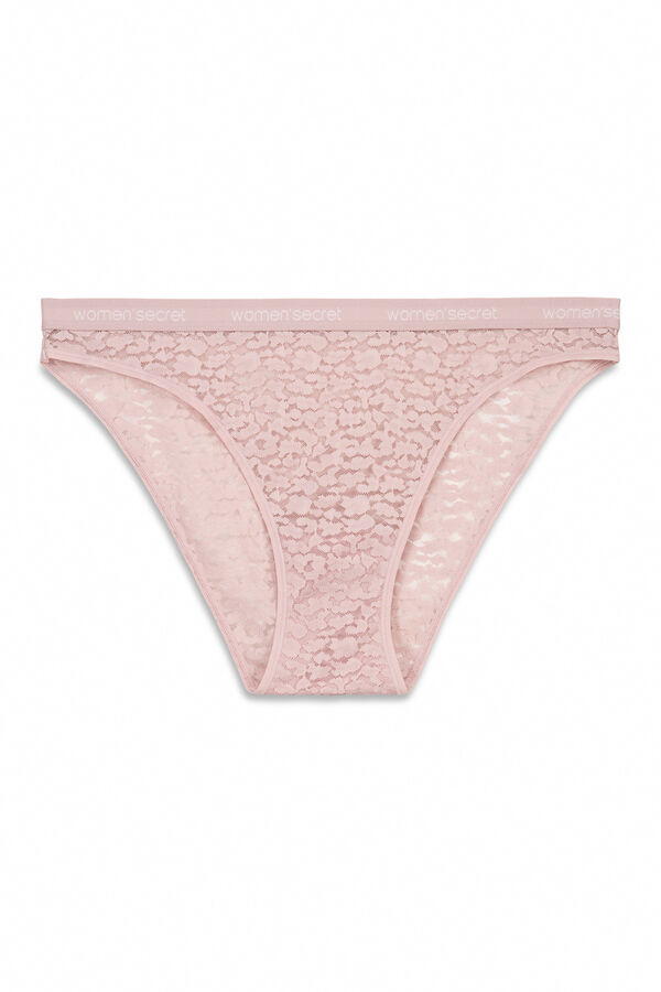 Women'secret Cueca cl&aacute;ssica rosa com estampa animal  rosa