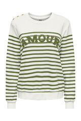 Only Maternity Sudadera rallas premamá detalle botones blanco