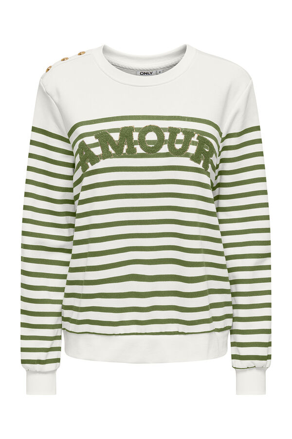 Only Maternity Sudadera rallas premamá detalle botones blanco