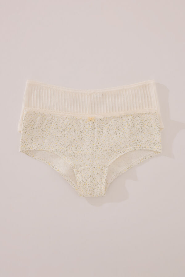 Women'secret Pack 2  bragas b&oacute;xer algod&oacute;n marfil