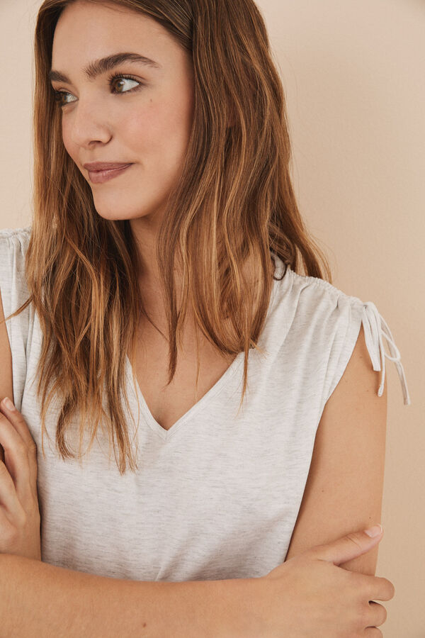 Women'secret Pijama corto 100% algod&oacute;n gris claro gris