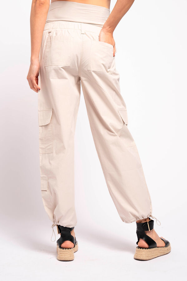 Ohma! Calças pré-mamã parachute bege