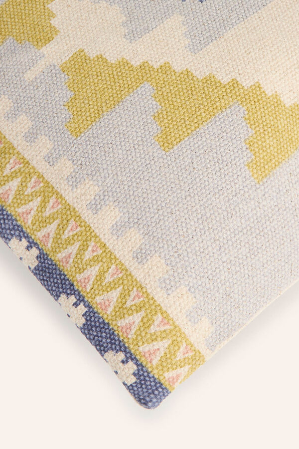 Calma House Funda de coj&iacute;n de algod&oacute;n dhourrie con estampado boho Berta estampado