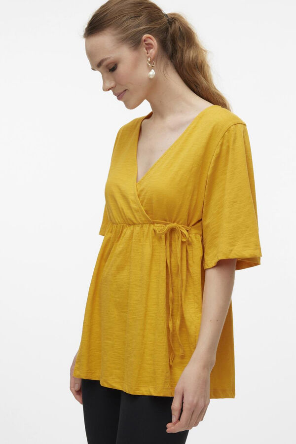 Mamalicious Top de manga curta maternity e amamentação  vermelho