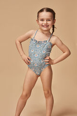 Gocco Fato de banho com estampado floral azul-claro azul