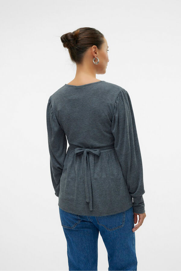 Mamalicious Top de manga larga maternity y lactancia  negro