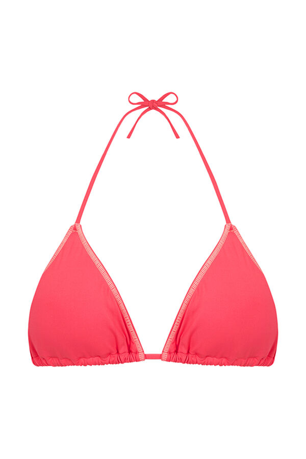 HI&BYE Top bikini triangular cortina coral naranja
