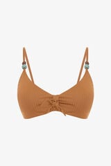 Penti Top de bikini triangular camel naranja