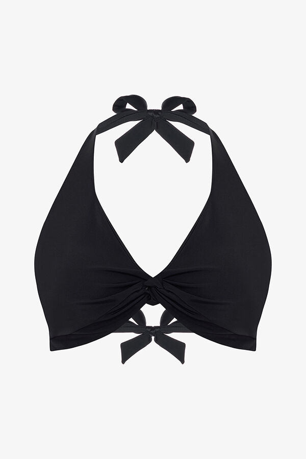 Penti Top de biqu&iacute;ni preto com halter preto