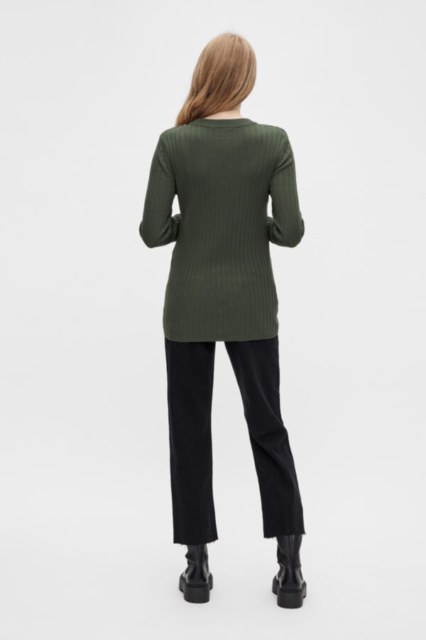 Mamalicious Top canelado dupla fun&ccedil;&atilde;o  verde