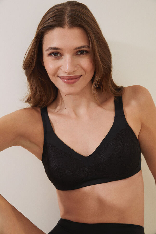 Women'secret Sujetador top prot&eacute;sico negro negro