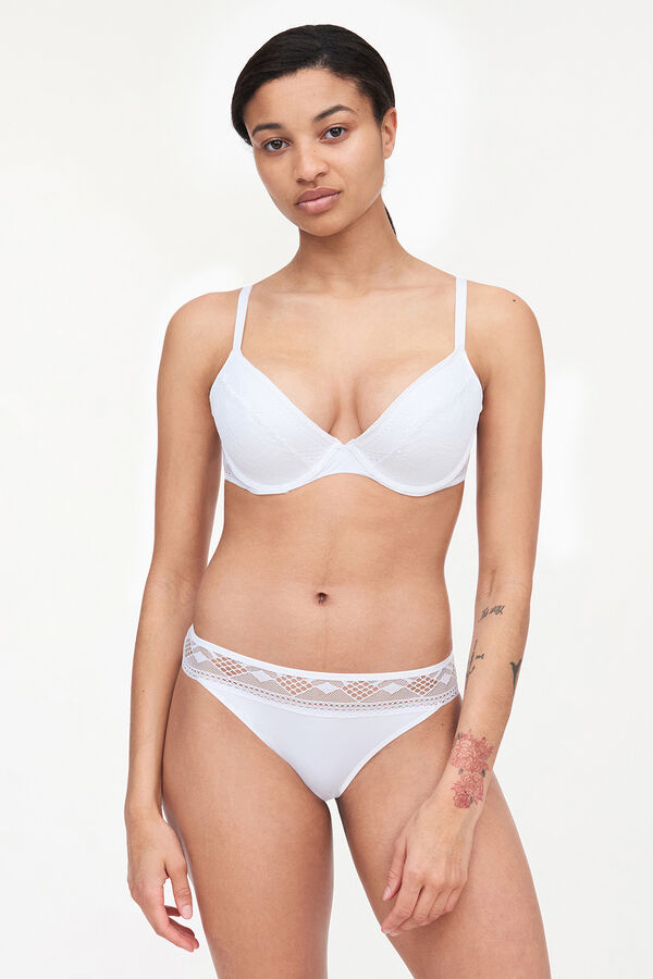 Passionata Soutien push up Ondine com renda gráfica   branco