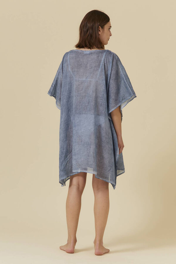 Textura T&Uacute;NICA ALGOD&Oacute;N DETALLE CUELLO azul