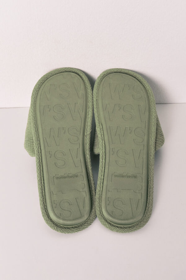 Women'secret Chinelos de quarto verde palmeiras caqui