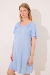 Women'secret Camisola de dormir curta "maternity" em viscose azul azul