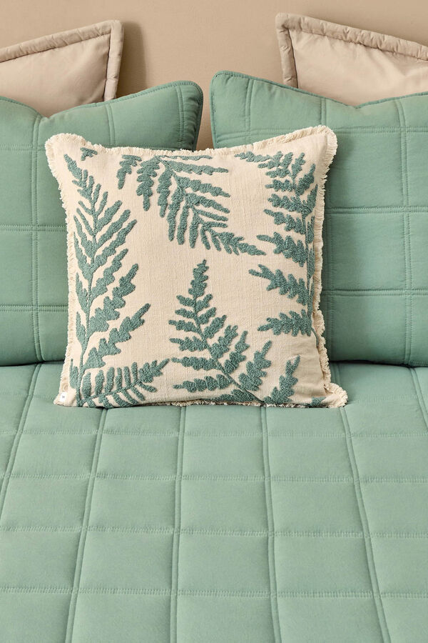 Textura Colcha microfibra cuadros verde