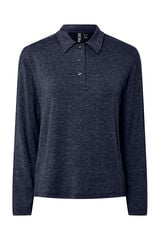 Pieces Camisola malha estilo polo para mulher azul