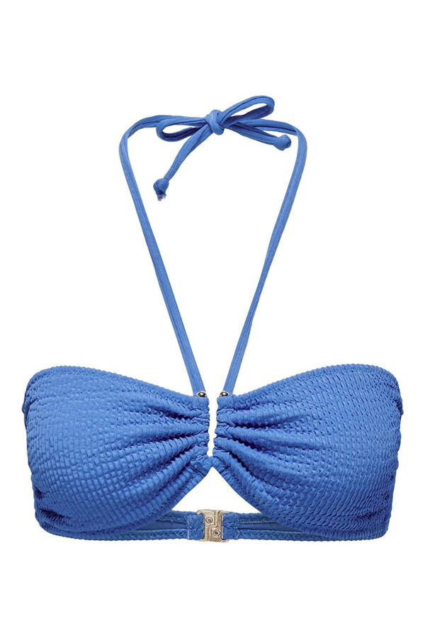 Only Top de bikini bandeau turquesa