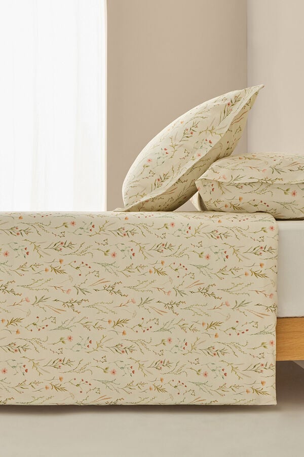 Textura Capa de edredom de cetim estampada branco