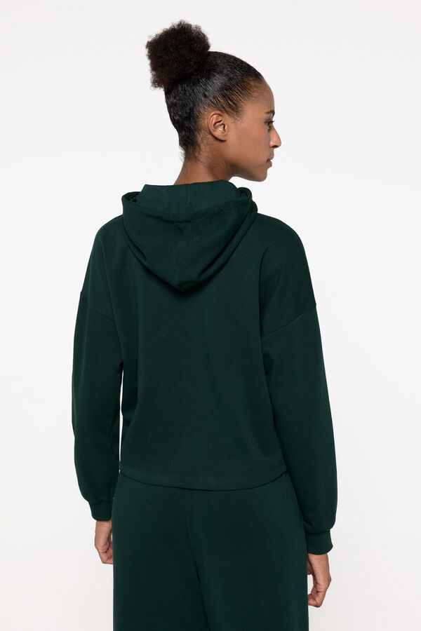 Only Play Sudadera suave con capucha y estampado frontal turquesa