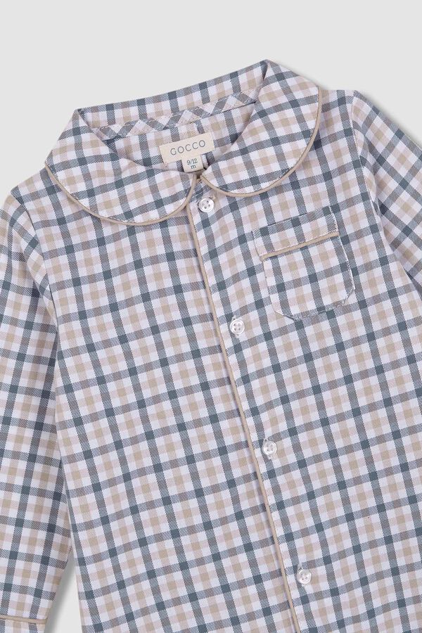 Gocco Pijama de cuadro vichy gris gris