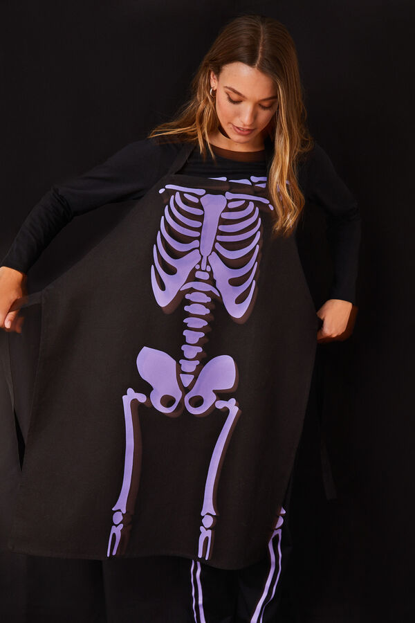 Women'secret Avental cozinha preto esqueleto preto