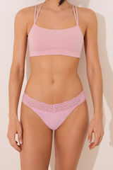 Women'secret Tanga canal&eacute; algod&oacute;n rosa rosa
