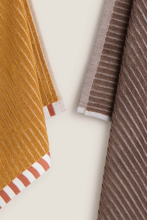 Textura Conjunto de 2 panos felpudos cru