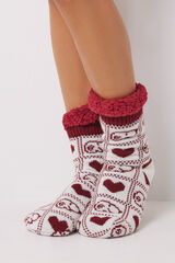 Women'secret Meias longas de tric&ocirc; Snoopy bege