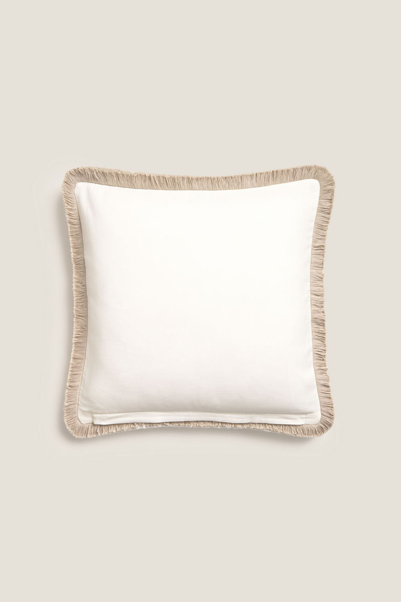 Textura Funda coj&iacute;n algod&oacute;n flecos