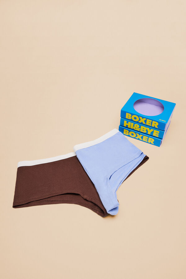 HI&BYE Pack de 2 cuequinhas culotte multicolor: lilás e bordeaux branco