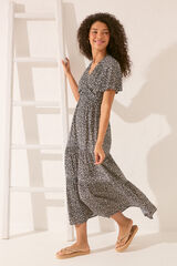 Women'secret Vestido largo lazo cintura negro