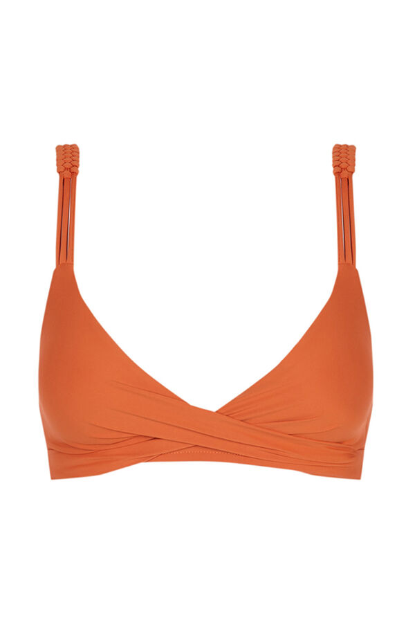Women'secret Top bikini triangular cruzado naranja naranja