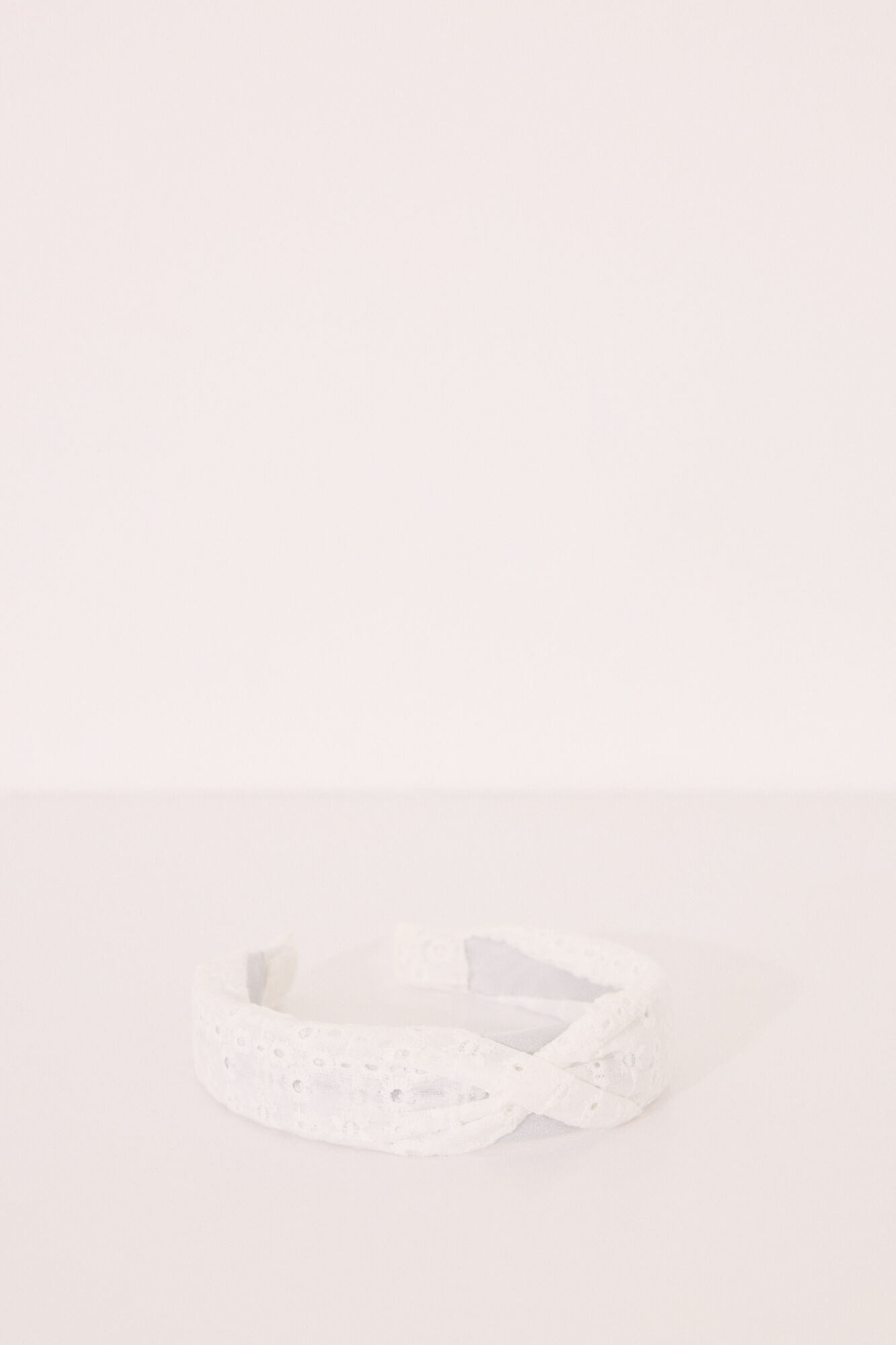 Women'secret Diadema pelo bordado suizo blanco