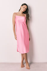 Women'secret Camis&oacute;n midi tirantes sat&eacute;n rosa rosa