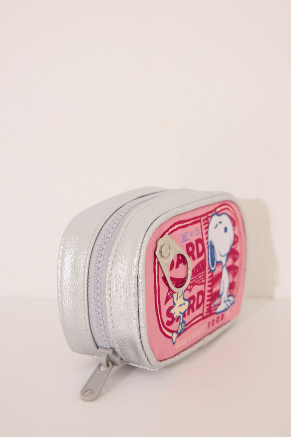 Women'secret Monedero Snoopy rosa metalizado estampado