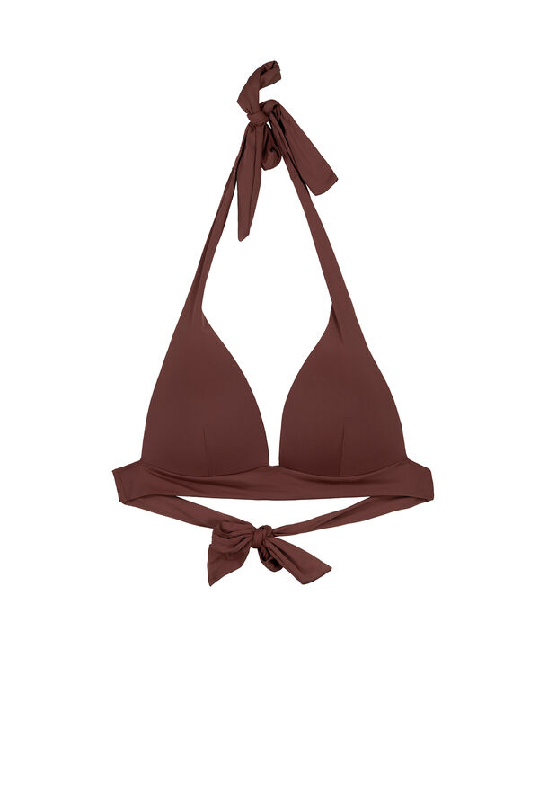 Womensecret Top bikini triangular marrón marrón