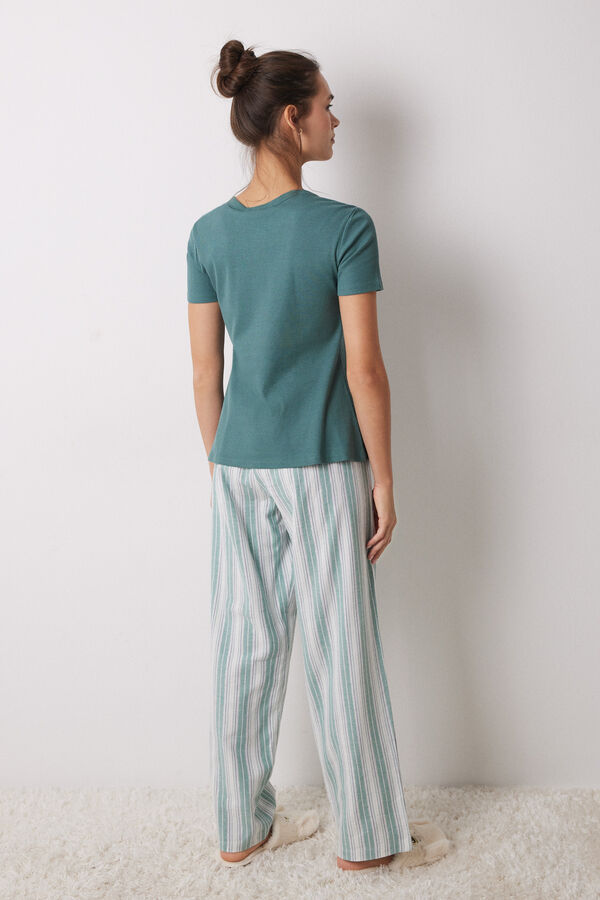 Women'secret Pijama 100% algod&oacute;n rayas Harry Potter verde