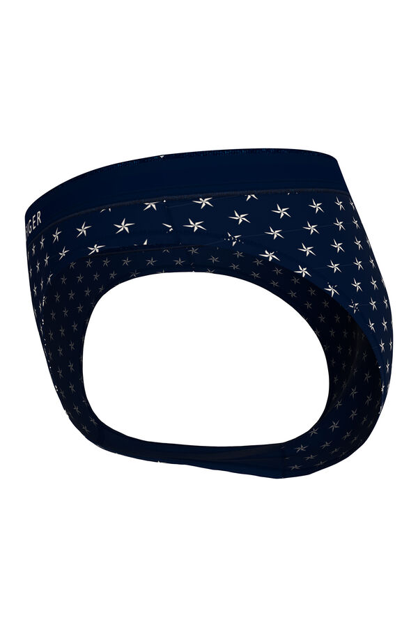 Tommy Jeans Calcinha elástica estampada azul