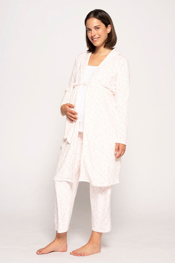 Womensecret Robe de velour estampado flores maternity branco