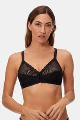 DIM Sujetador negro postural sin aros cierre delantero negro