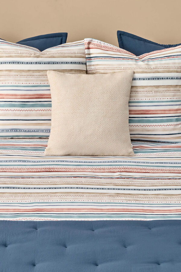 Textura Funda n&oacute;rdica rayas multicolor azul