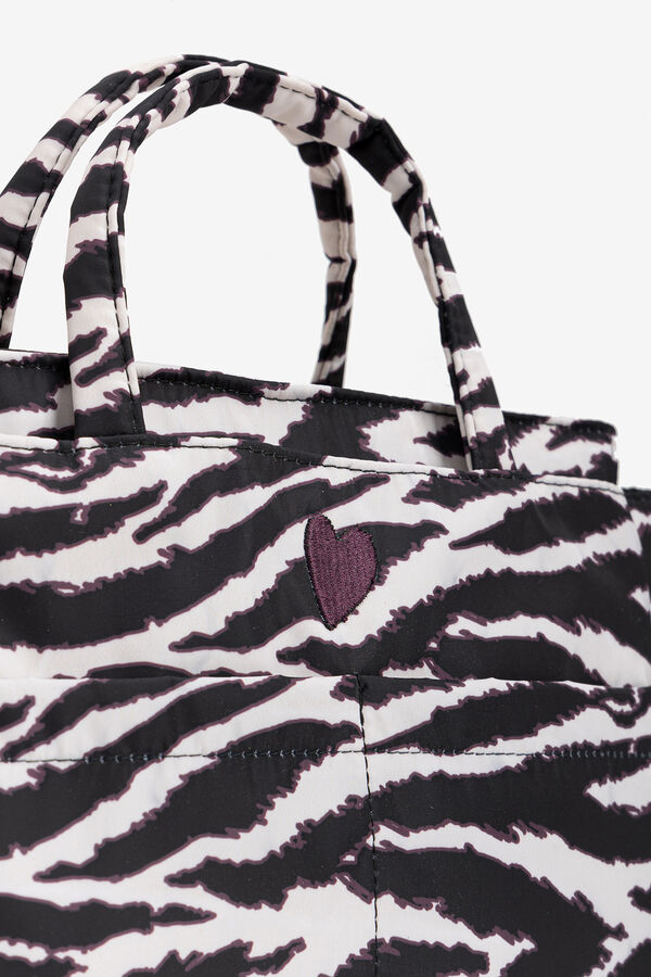 Vilanova Bolso Acolchado Estampado de Cebra beige