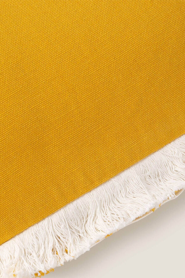 Textura Funda coj&iacute;n flecos algod&oacute;n 45x45cm. amarillo